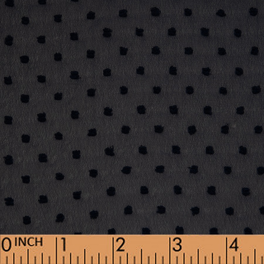 CF03-Navy Swiss dot chiffon fabric